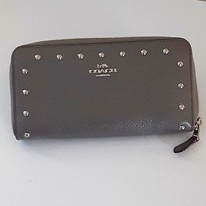 COACH studded accordion wallet